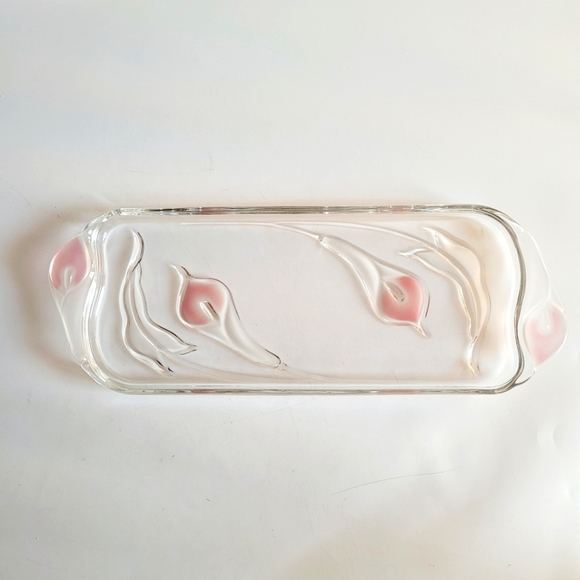 Vintage Mikasa Soft Pink Calla Lily Canapé Dish 16.5" - Picture 9 of 14